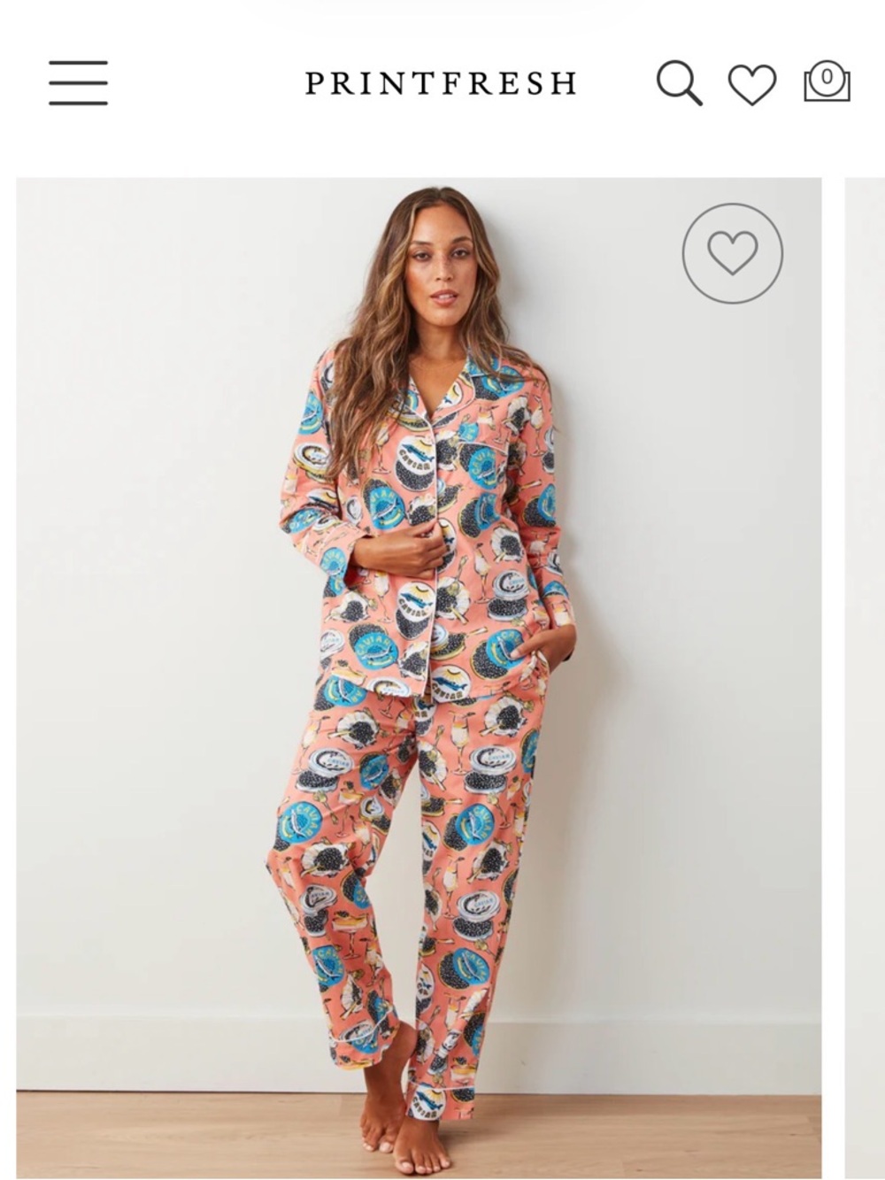 Printfresh Champagne and Caviar Print Pajama Set